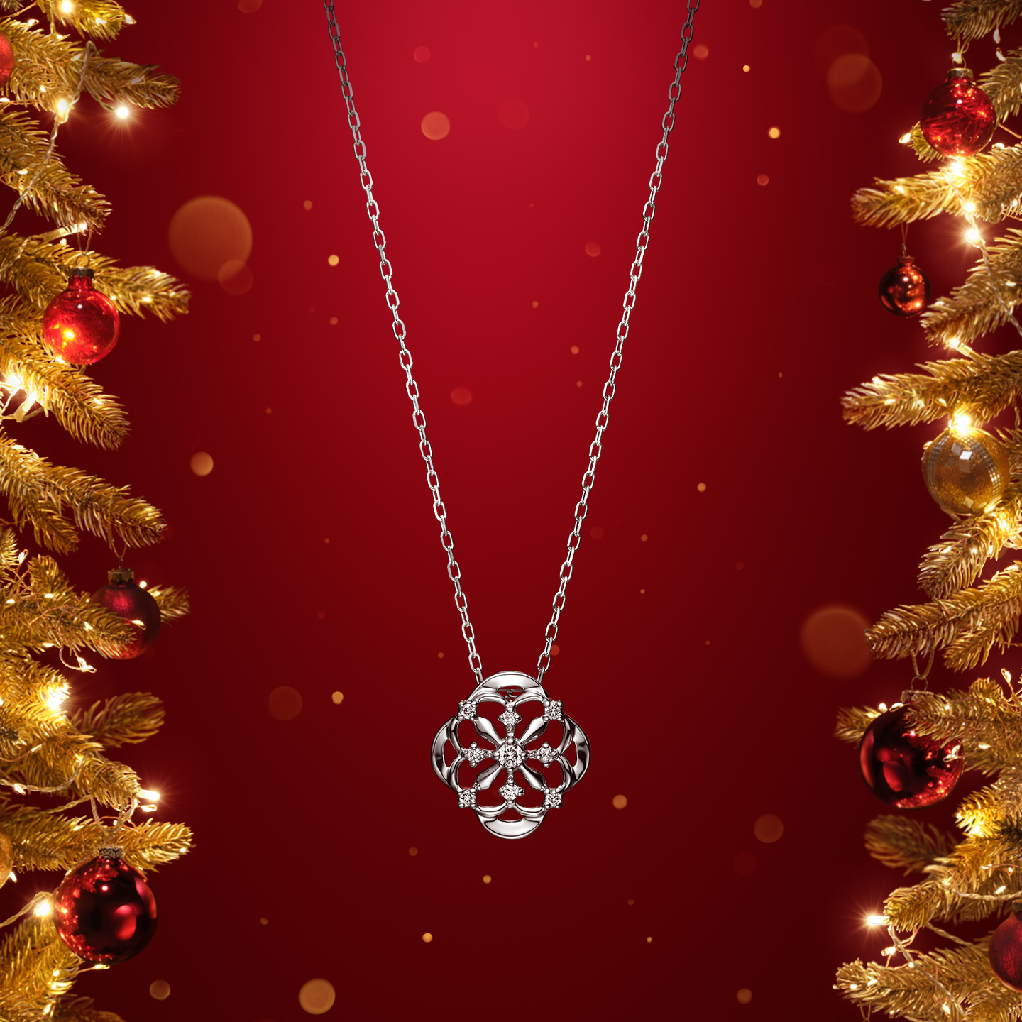 Diamond Necklace 40cm Pt
